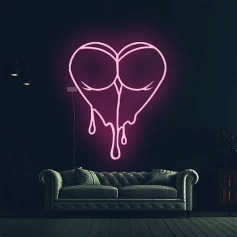 Wet Ass Pussy Neon Signmelting Heart Led Signdripping Heart Etsy