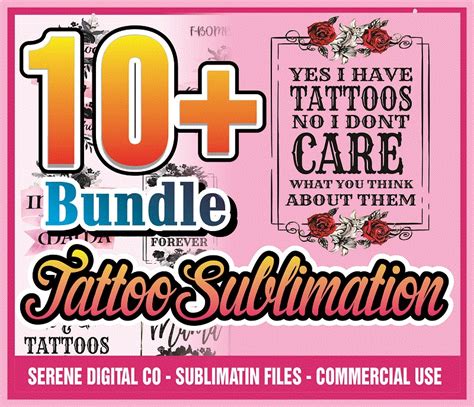 10 Tattoo Sublimation Bundle Inked Mom Png Tattoo Sayings Tattoo