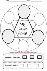 Color Wheel Primary Colors Worksheet Secondary Worksheets First Kindergarten Hands Head Artroom Heart Kunst Wheels Lesson Mixing Colour Coloring Farben sketch template