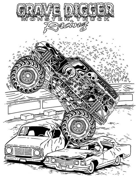coloring page monster truck  transportation printable