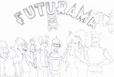 Futurama Coloring Pages Characters Template sketch template
