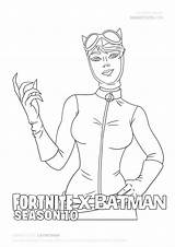 Catwoman Batman Fortnite Mancake sketch template