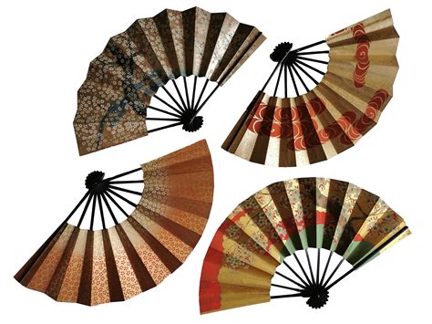 gorgeous japanese hand fans set   hand painted  authentique