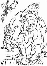 Tarzan Jungla Dschungel Tantor Ausmalbild sketch template