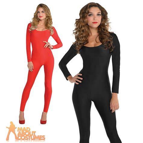 adult catsuit black red kitty devil halloween jumpsuit