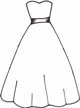 Dress Coloring Pages Dresses Wedding Outline Template Paper Printable Templates Doll Card Sheets Kids Clipart Color Robe Print Skabeloner Silhouette sketch template