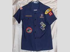 Cub Scouts Short Sleeve Uniform Shirt & patches Boys Youth Sz L Aloha