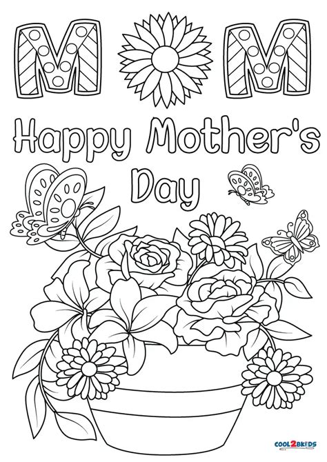 kids  printable mothers day coloring pages