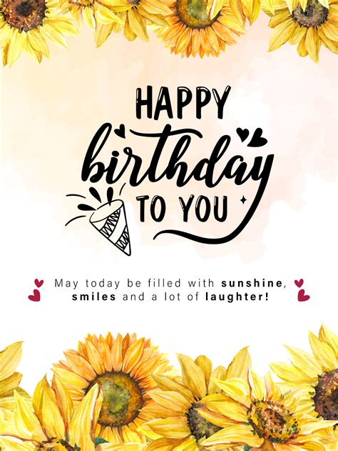 sunny sunflower happy birthday card birthday greeting cards