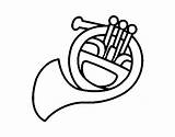 Trompa Corno Colorir Horn Instrumentos Dibujo Viento Strumenti Cor Musicais Desenhos Instruments Dibuix Dibuixos Fiato Acolore Musicals Sopro Harmonie Coloringcrew sketch template