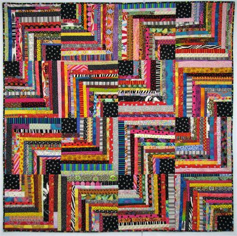 exuberant color quilts pieced  uneven width strips