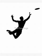 Frisbee Silhouette Jumping Redbubble Features Catch Ultimate sketch template