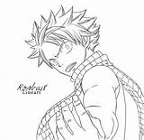 Natsu Dragneel Pages Coloring Lucy Lineart Template Erza sketch template