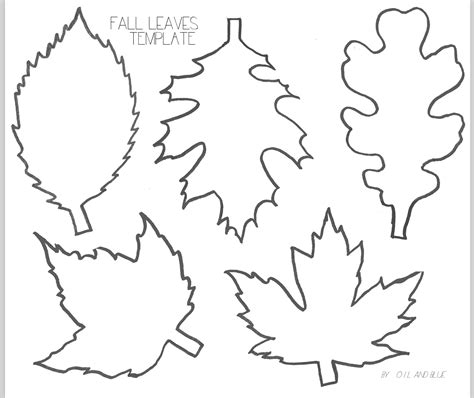 oil  blue fall leaf  drawing template  printable