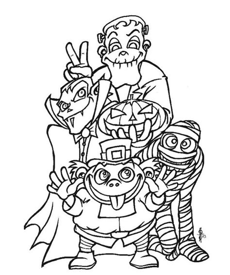 halloween monster coloring pages coloring home