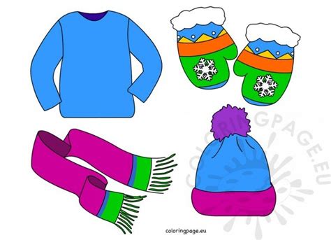printables winter clothes coloring page