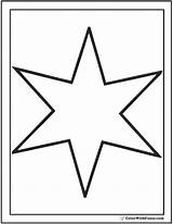 Star Coloring Stars Pages Six Point Color Simple sketch template