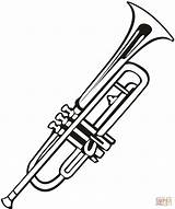Colorat Instrumente Suflat Muzicale Trumpet Desene sketch template