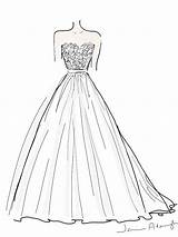 Dress Drawing Lace Wedding Easy Drawings Sketches Fashion French Bridal Dresses Designs Simple sketch template