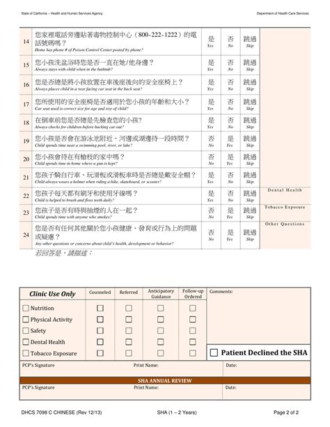 form dhcs   printable   fill  staying healthy assessment   years