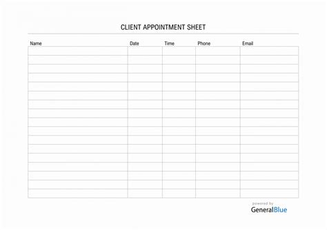 printable appointment sheets  printable hq