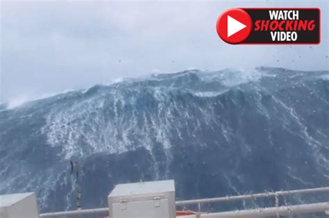 monster ocean waves almost swallow ship in terrifying