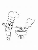 Sausages Coloring Pages Printable sketch template