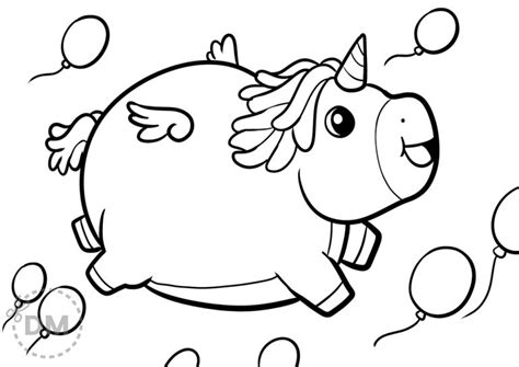 fat unicorn coloring page cute printable sheet  kids diy