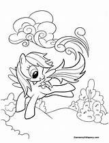 Rainbow Ponyville Sparkle Twilight Equestria Kuda Poni Mewarnai Pinkie Gamesmylittlepony sketch template