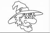 Witch Hat Coloring Pages Halloween Getcolorings sketch template