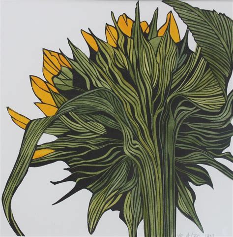 sunflower by irene mackenzie artfinder linocut prints