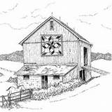 Coloring Barn Pages Farm Appalachian Drawings Drawing Adults Adult Barns Burning Wood Detailed Old Scene Harvest Color Quilt Patterns Line sketch template