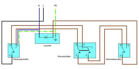 kreuzschaltung mit drei schaltern elektroinstallation haus elektroinstallation hauselektrik