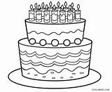 Cake Coloring Birthday Pages Printable Kids sketch template