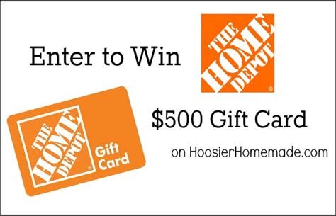 Home Depot 500 T Card Giveaway Hoosier Homemade