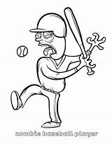 Baseball Coloring Pages Player Getcolorings sketch template