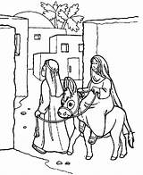 Joseph Mary Coloring Bethlehem Pages Christmas Donkey Bible Story Jesus Baby Nativity Travel Children Printable Enter Stories Arrived Colouring Color sketch template