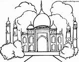 Taj Mahal Coloring Pages Kids Houses Homes Magic sketch template