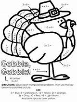 Thanksgiving Color Number Facts Coloring Math Multiplication Division Pages Subtraction 5th Grade Addition Teacherspayteachers Code Preview Clipartmag Choose Board sketch template