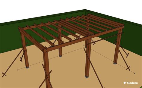 overkapping bouwen met plat dak van lariks douglas hout pergola patio achtertuin patio