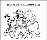 Coloring Friendship Pooh Pages Friends Happy Winnie Printable Friend Kids Cartoon Colouring Quotes Color Disney Tree Preschoolers Bear Sheets Para sketch template