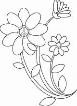 Flower Line Drawing Flowers Drawings Clip Clipart Draw Peace Cliparts Sign Transparent Coloring Pages Designs Floral Library Patterns Computer Use sketch template