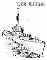 Harbor Uss Submarine Bowfin Submarines Billfish Maquetland Landmark sketch template