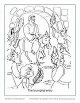 Entry Triumphal Coloring Jesus Jerusalem Pages Palm Sunday Into Printable Kids Enters Activity Bible Activities Pdf School Craft Entered Choose sketch template