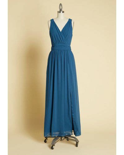 modcloth synthetic embracing grace maxi cotton dress in blue lyst