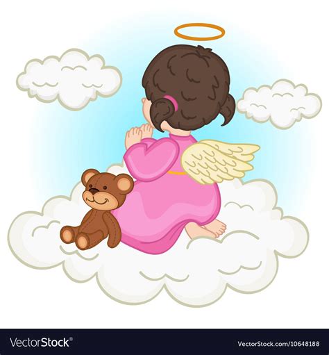 angel baby girl  cloud royalty  vector image