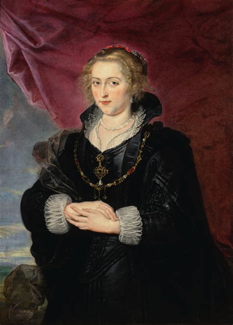 sir peter paul rubens portrait   lady  quarter length wearing  elaborate black