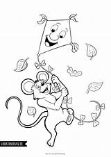 Drachen Ausmalbild Steigen Herbst Malvorlagen Maus Malvorlage Lässt sketch template