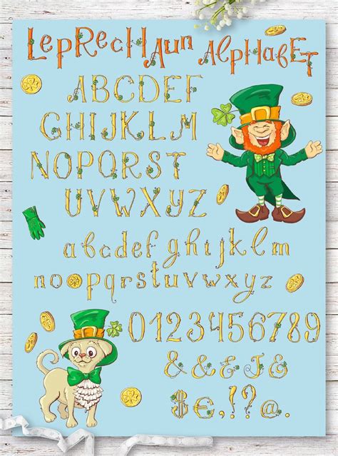 leprechaun alphabet stpatricks day doodle lettering leprechaun