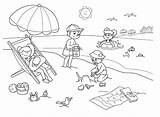 Beach Coloring Pages Printable Kids Print sketch template